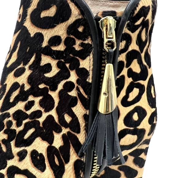 Louise et Cie Zirelle Leather Calf Hair Animal Print Cylinder Heel Booties 10/42 - Picture 7 of 15